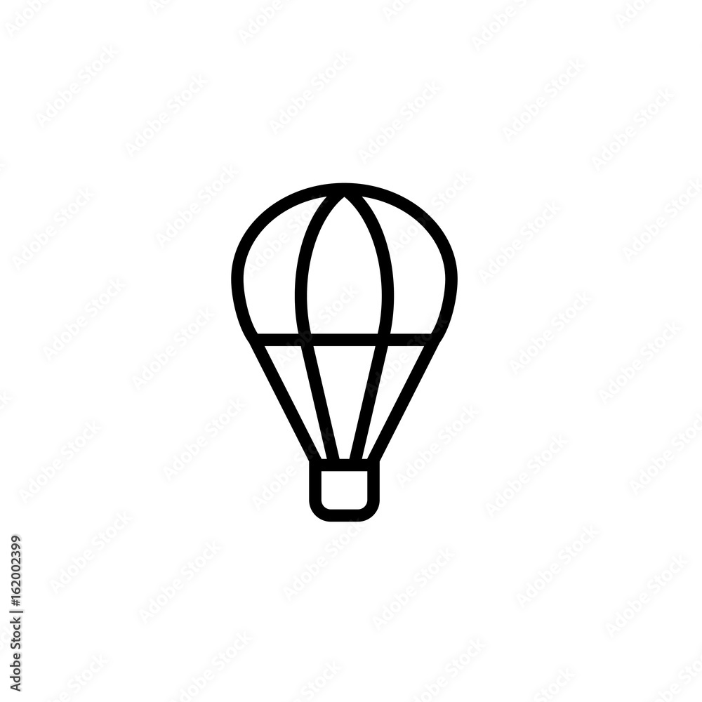 hot air balloon icon thin line black on white background hot air balloon icon thin line black on white background