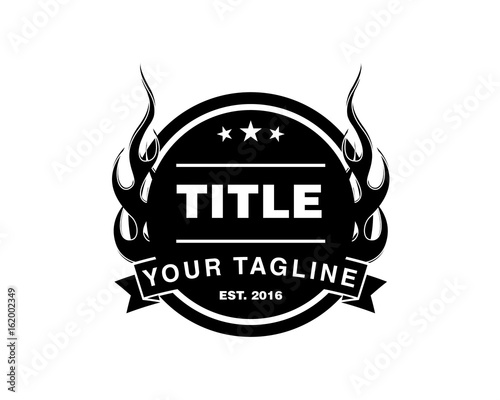flaming black circle emblem logo