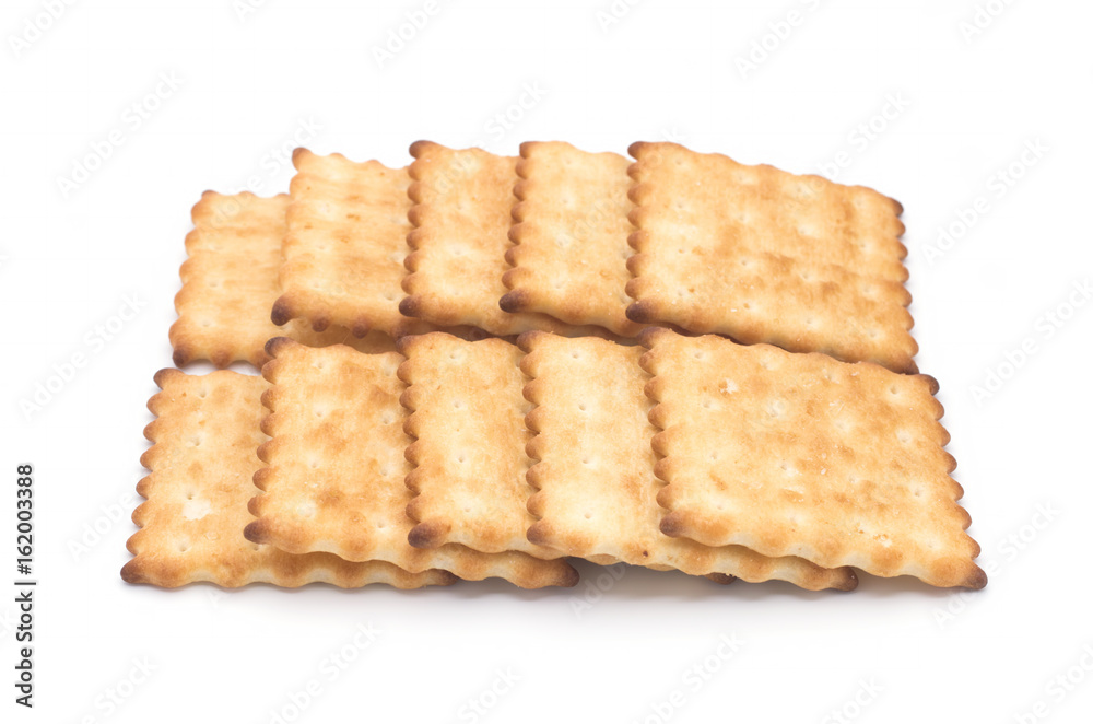 Crackers on a white background Crackers on a white background