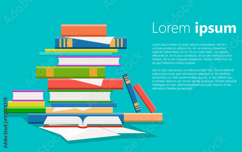 Stack of books vector illustration. Pile of books isolated from background. Stack of colored books icon. Web site page and mobile app design vector element
