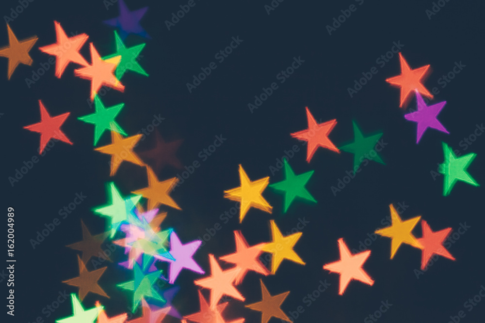 Star-shaped bokeh; multicolor abstract pattern Star-shaped bokeh; multicolor abstract pattern