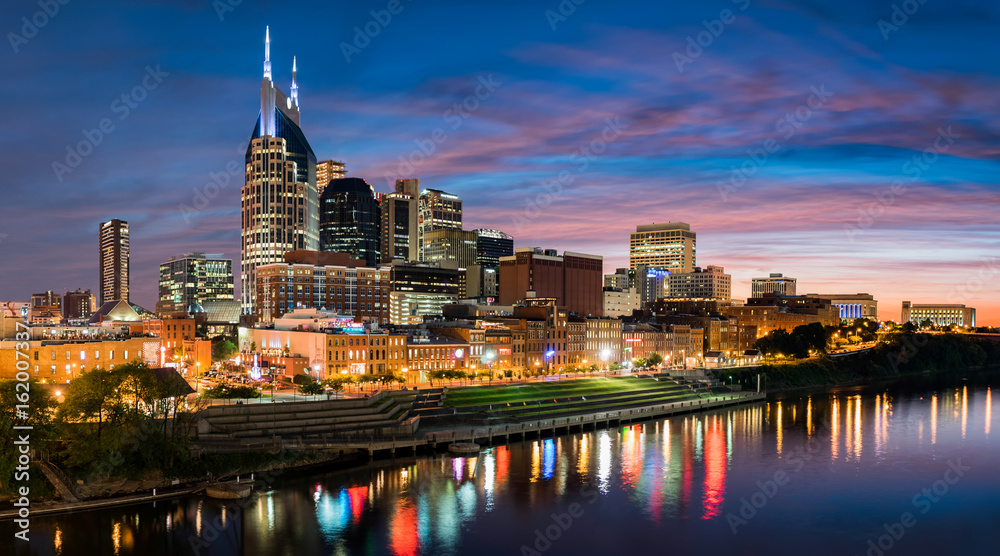 Obraz premium Nashville Skyline at Sunset