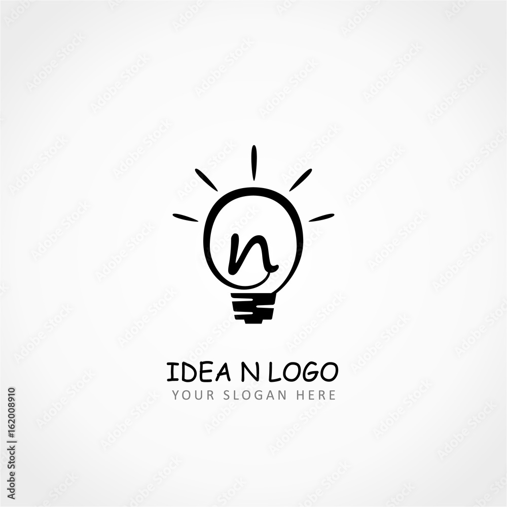 Idea Logo. Letter F on Lamp Idea Logo Idea Logo. Letter F on Lamp Idea Logo