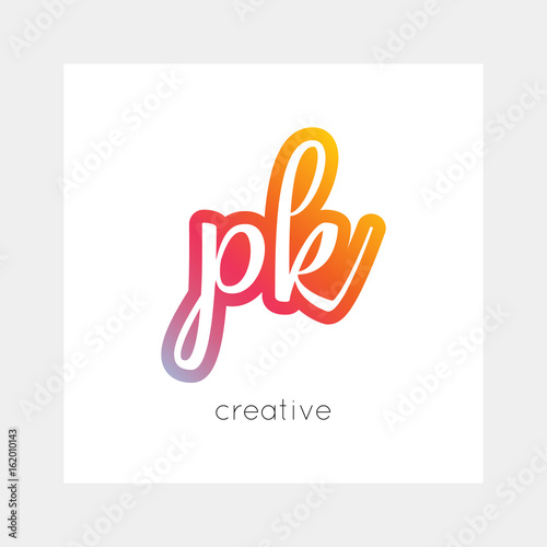 PK logo, vector. Useful as branding, app icon, alphabet combination, clip-art.