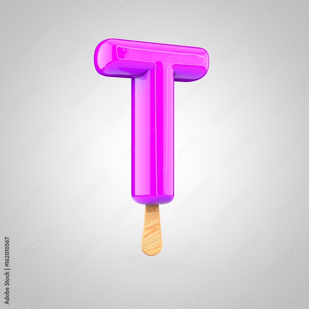 Ice cream letter T uppercase isolated on white background Ice cream letter T uppercase isolated on white background
