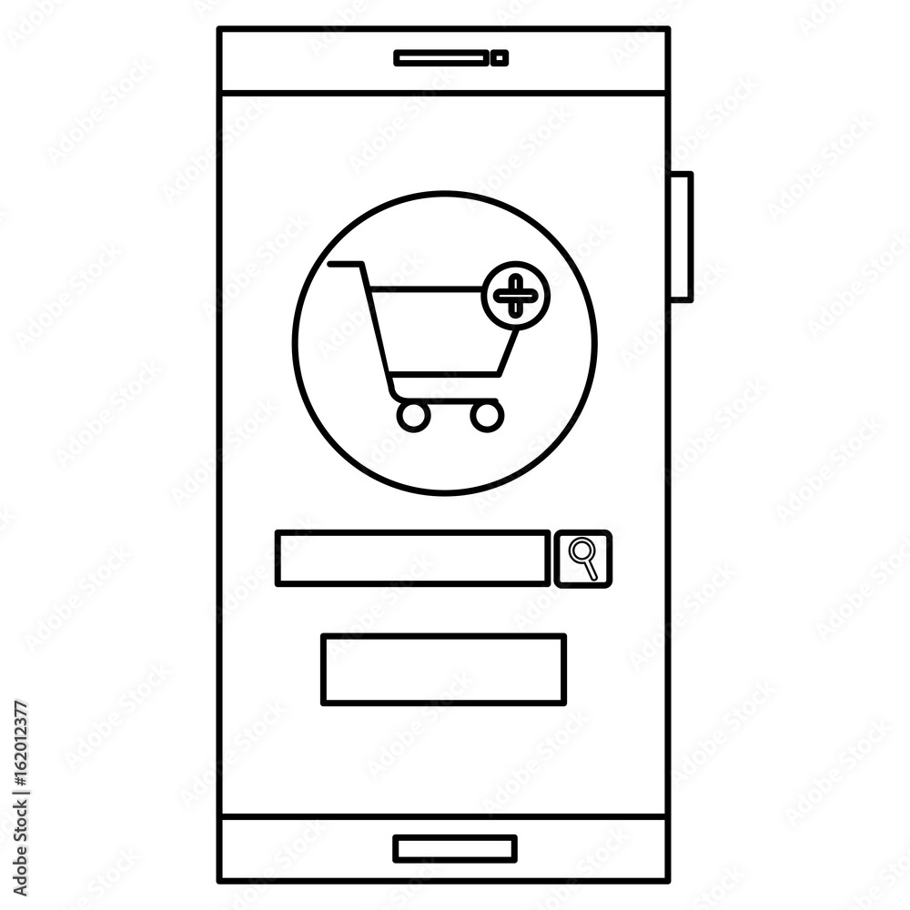 smartphone device with ecommerce app isolated icon vector illustration design smartphone device with ecommerce app isolated icon vector illustration design