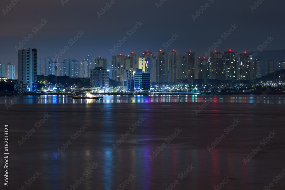 Fototapeta premium Yeongjongdo, Korea, night view from sea