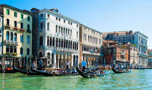 Foto Gondolas on Ventian Canal - near Doges Palace