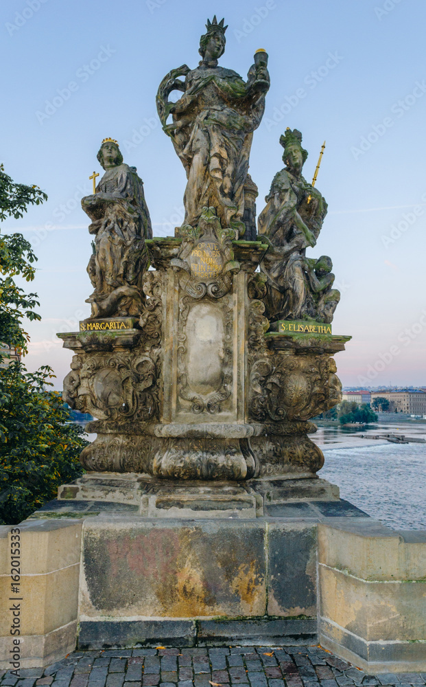 Life size beautiful sculpture at Charles Bridge, Prague