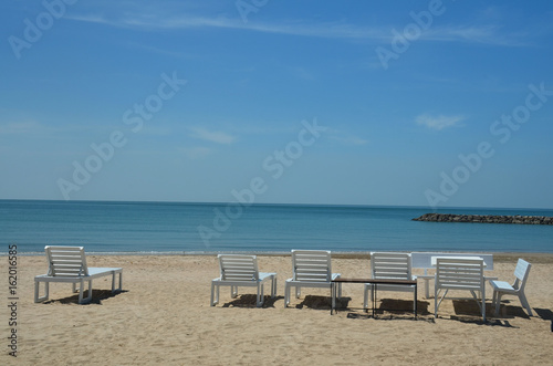 Beach Chair at Hat Chao Samran,Phetchaburi province,thailand