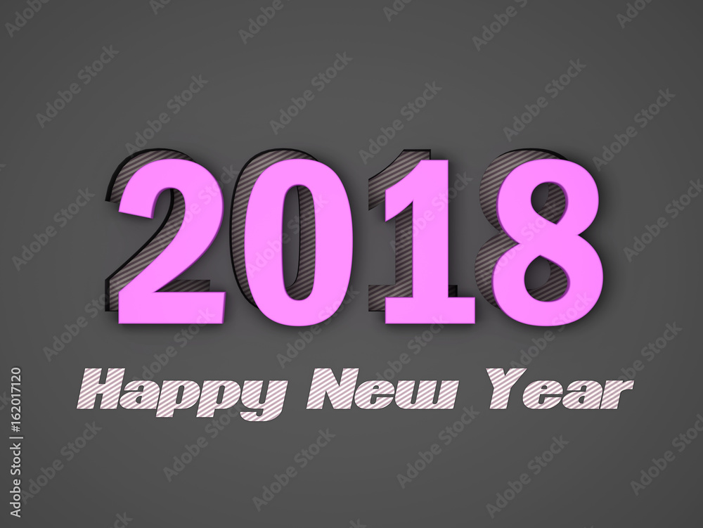 New Year 2018 - 3D Rendered Image New Year 2018 - 3D Rendered Image