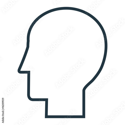 head silhouette flat icon vector illustration design graphic