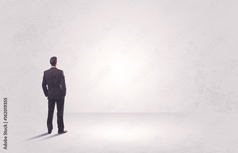 Finance worker standing in pure nothing Finance worker standing in pure nothing