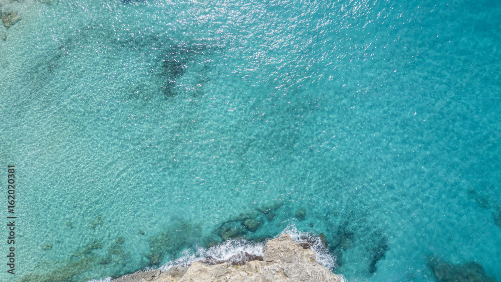 Fototapeta Aerial view of a wonderful turquoise sea, Majorca pearl of the Mediterranean