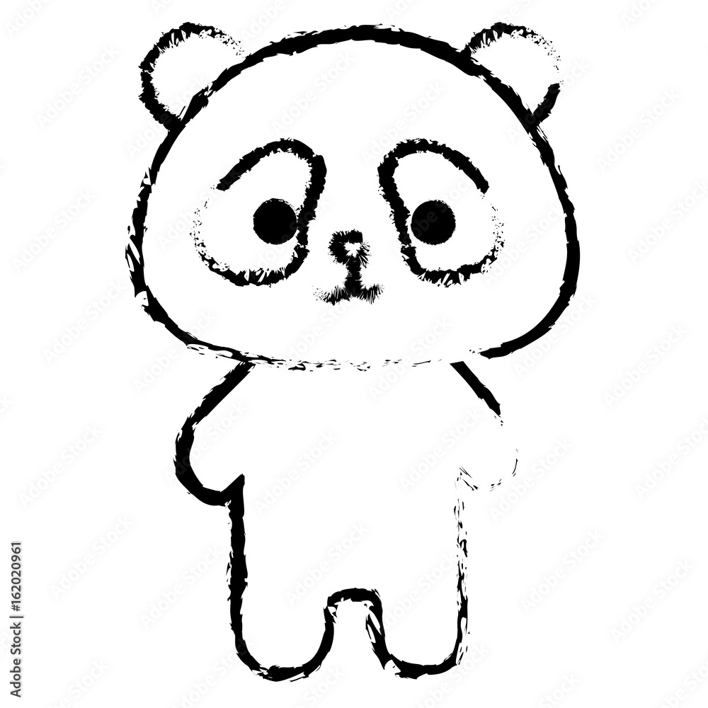 Stuffed animal panda icon vector illustration design draw Stuffed animal panda icon vector illustration design draw