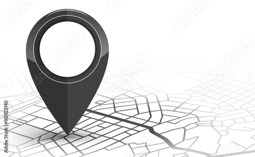 GPS navigator pin checking Black color on white background