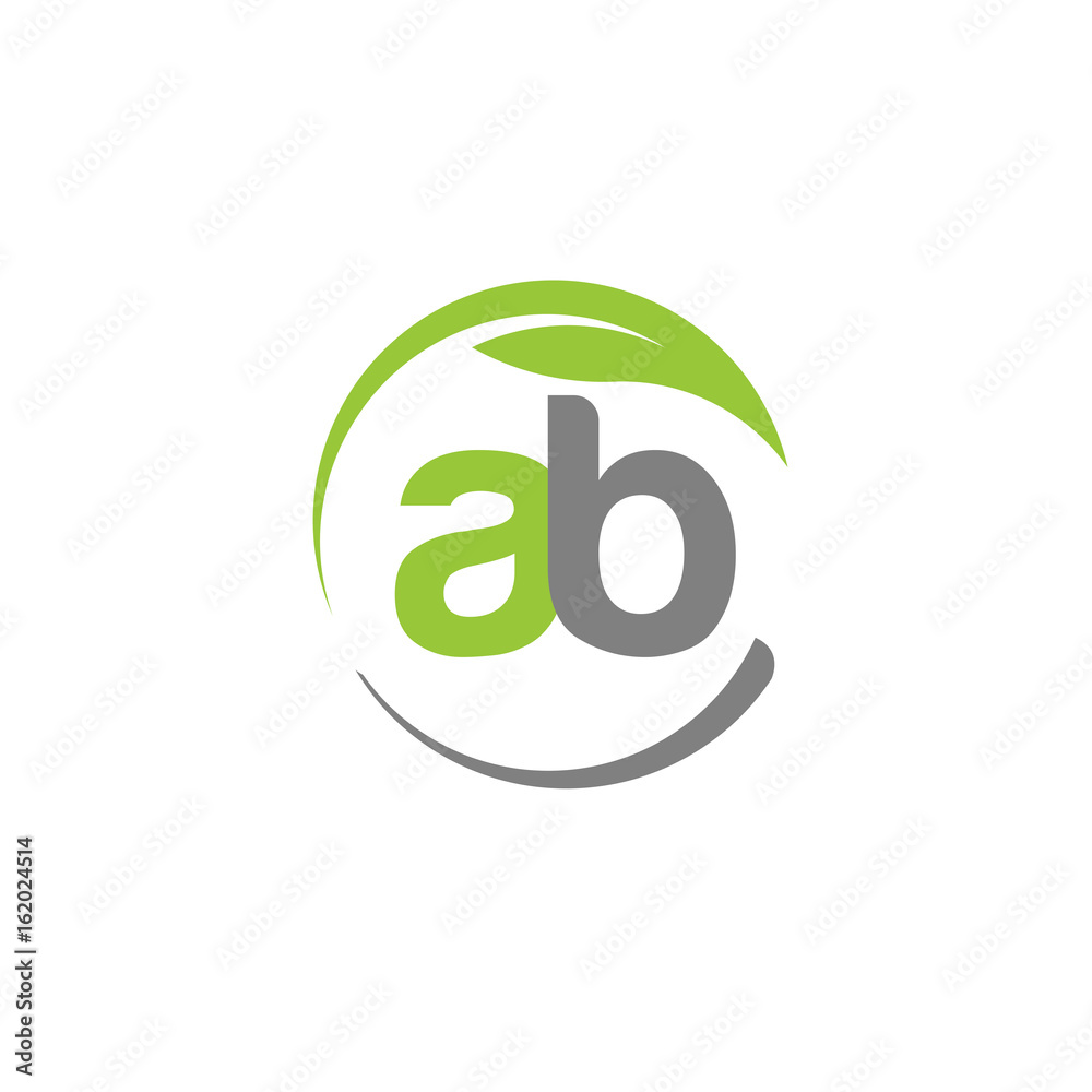 creative letter AB with circle green leaf ecology nature element vector,letter AB logo and abstract organic leaf logo creative letter AB with circle green leaf ecology nature element vector,letter AB logo and abstract organic leaf logo