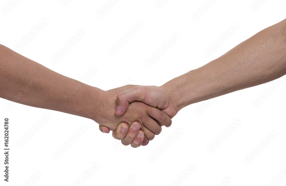 Shake hands isolated on white background.