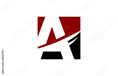 Free Download A Red Square Swoosh letter Logo - GFXLoad