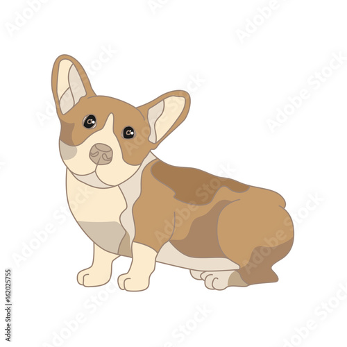 A dog outline on white background. Flat animal illustration