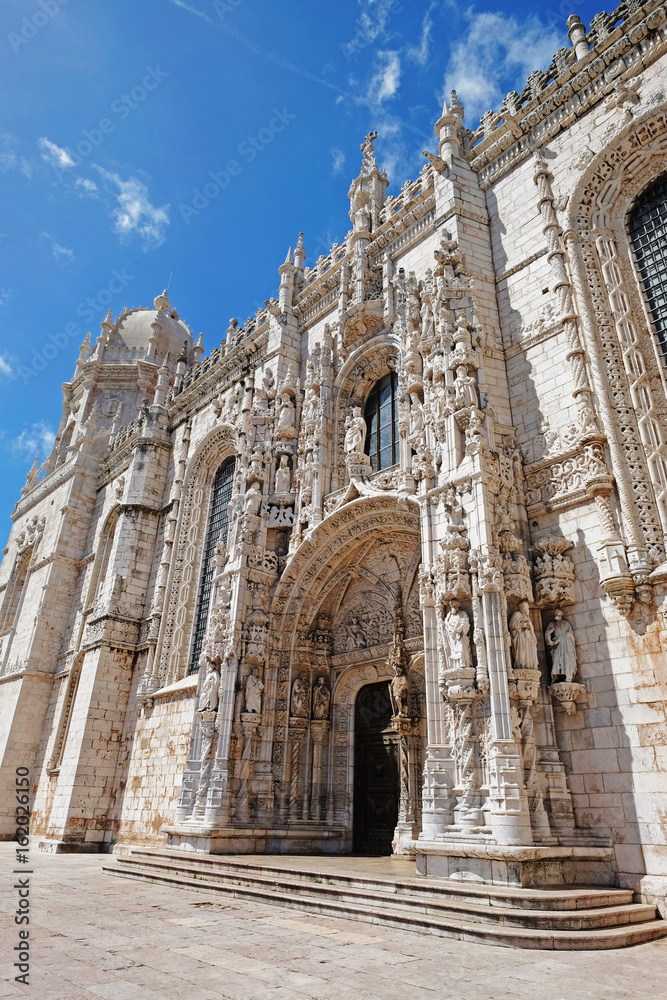 The Jeronimos Monastery or Hieronymites Monastery located in Lisbon, Portugal