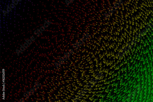 Abstract background graphic with colorful pixel shading.
