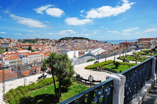 Lisbon rooftop from Sao Pedro de Alcantara viewpoint - Miradouro in Portugal photo