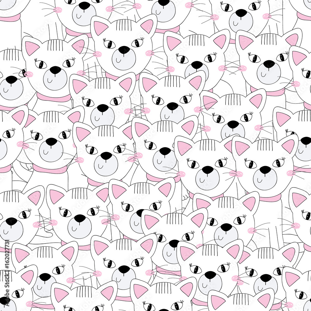 Cute cats colorful seamless pattern background Cute cats colorful seamless pattern background