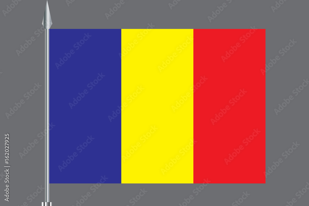 Fototapeta premium Romania flag, official colors and proportion correctly. National Romania flag. Vector illustration. EPS10.