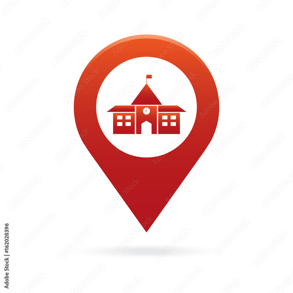school map pointer icon marker GPS location flag symbol school map pointer icon marker GPS location flag symbol