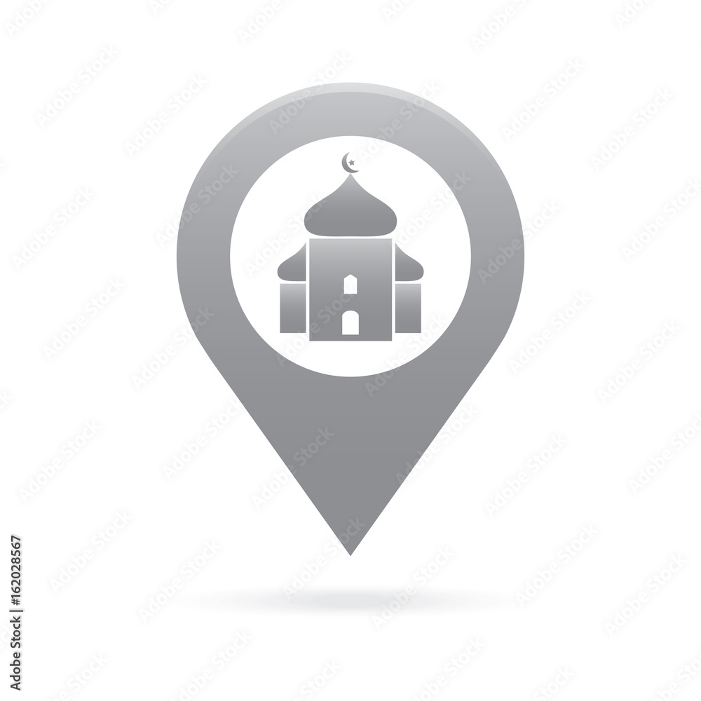 mosque, surau map pointer icon marker GPS location flag symbol mosque, surau map pointer icon marker GPS location flag symbol