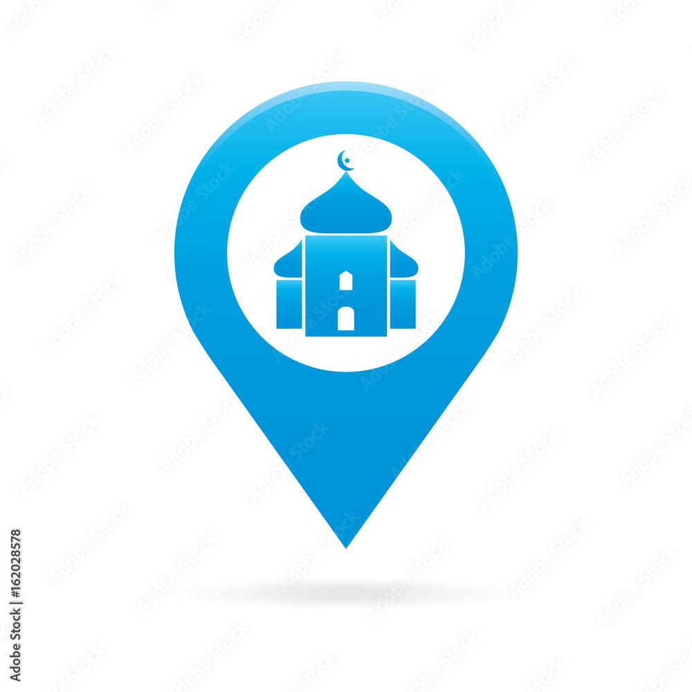 mosque, surau map pointer icon marker GPS location flag symbol mosque, surau map pointer icon marker GPS location flag symbol