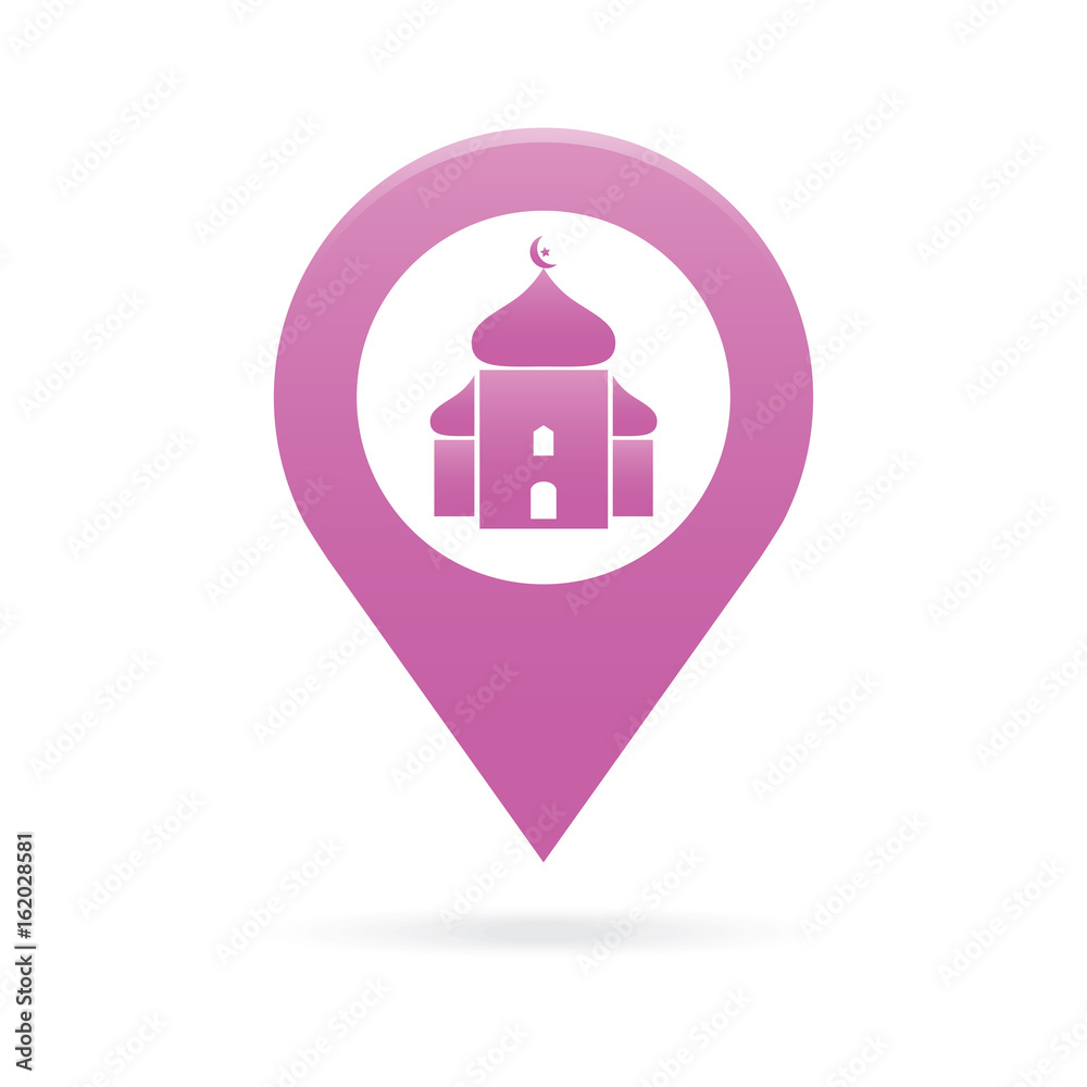 mosque, surau map pointer icon marker GPS location flag symbol mosque, surau map pointer icon marker GPS location flag symbol