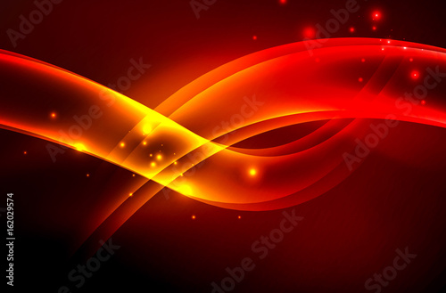 Vector glowing wave, smoke