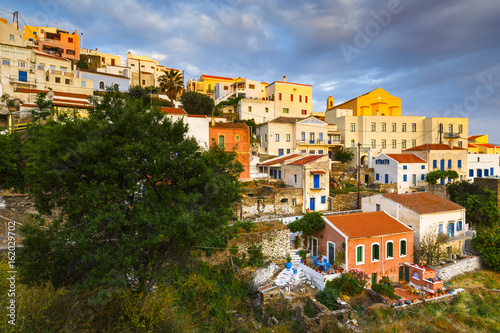 View of Ioulida village on Kea island in Greece. 