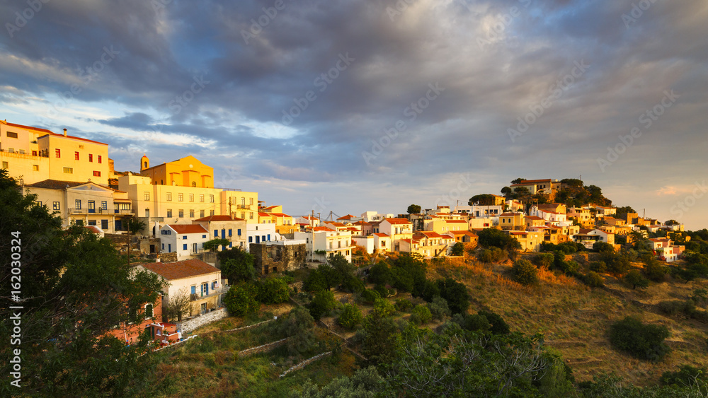 View of Ioulida village on Kea island in Greece.
