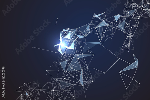 Abstract graphic consisting of points, lines and connection, Internet technology.