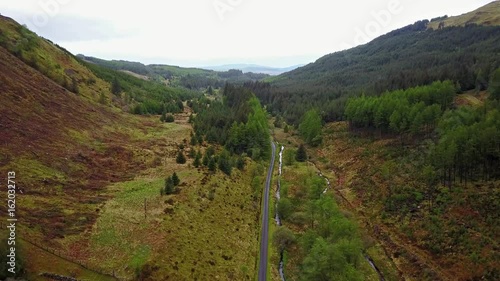 Flying over the mountain gorge between Ardchattan and Barcaldine surrounded by Lochan Uaine and Na Maoilean photo