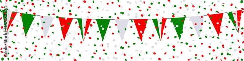 Banner. Garlands, pennants, confetti, Italy