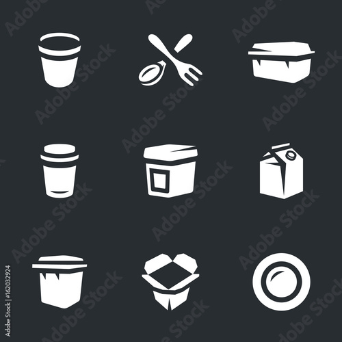 Vector Set of Disposable tableware Icons.