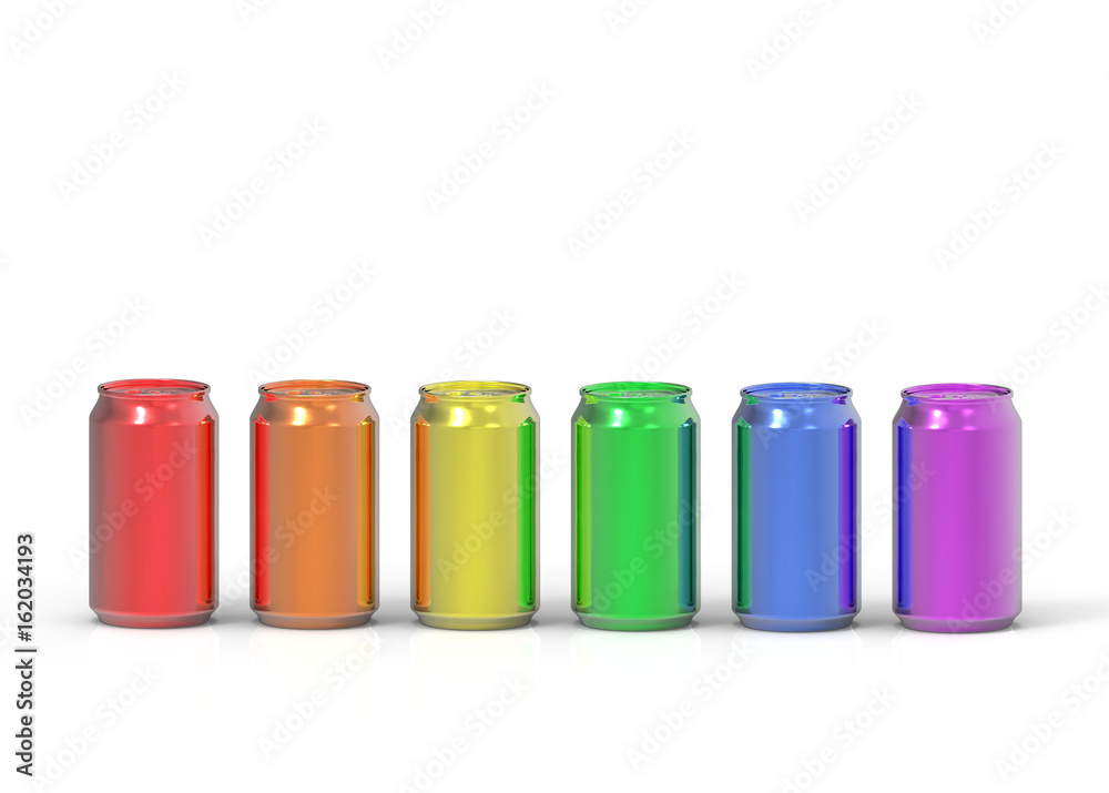 3d illustration. colorful can group on white background. LGBTQ or LGBT color concept 3d illustration. colorful can group on white background. LGBTQ or LGBT color concept