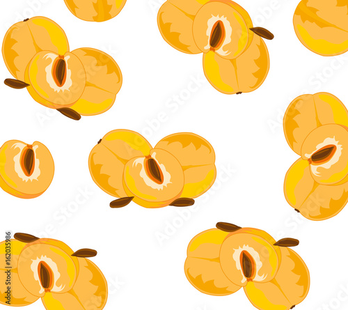 Fruit peach on white