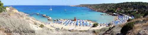 panorama beach coast landscape mediterranean sea Cyprus island