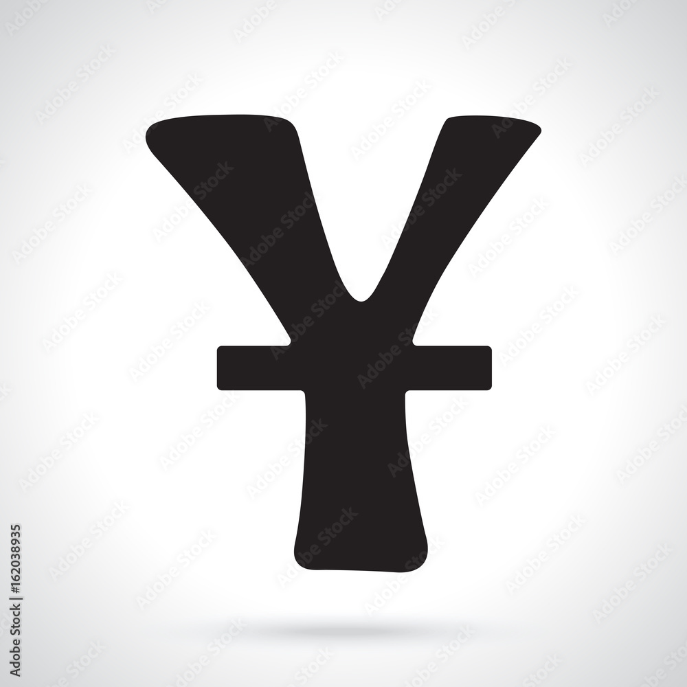 Vector illustration. Silhouette of yuan sign with one line. The symbol of world currencies. Decoration for menus, signboards, showcases, posters, wallpapers and interfaces Vector illustration. Silhouette of yuan sign with one line. The symbol of world currencies. Decoration for menus, signboards, showcases, posters, wallpapers and interfaces