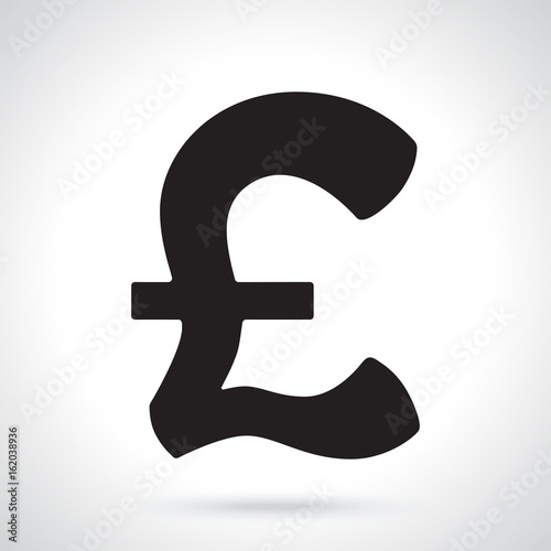 Vector illustration. Silhouette of pound sign. The symbol of world currencies. Decoration for menus, signboards, showcases, posters, wallpapers and interfaces