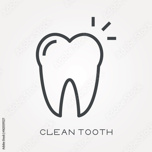 Line icon clean tooth