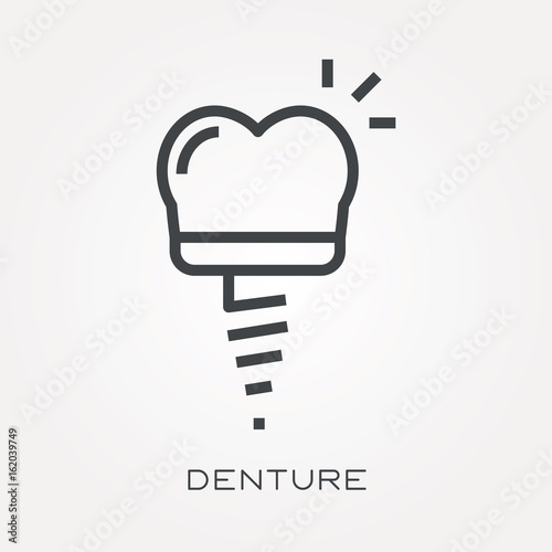 Line icon denture