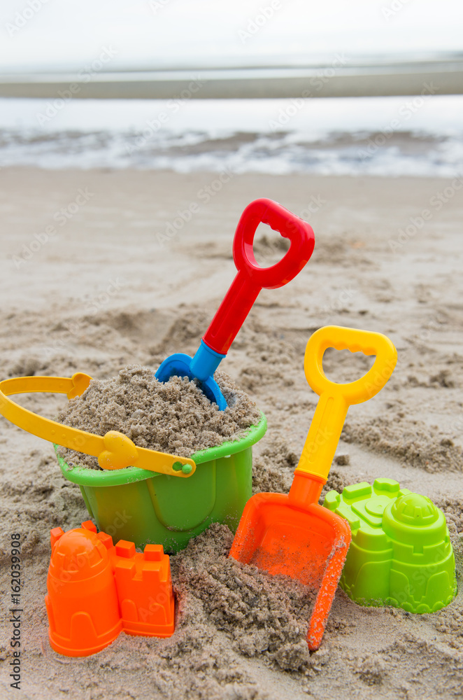 Beach toys for summertime concept Beach toys for summertime concept
