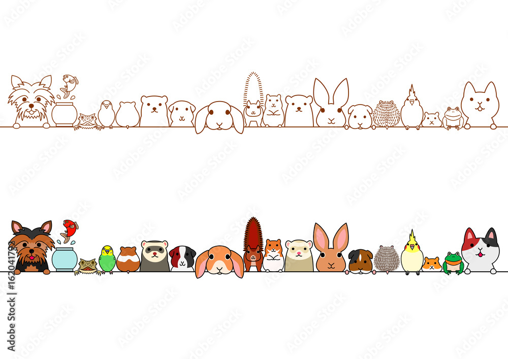 cute pet animals border set Stock Vector | Adobe Stock cute pet animals border set Stock Vector | Adobe Stock