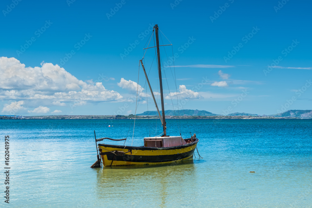 Malagasy sail boat on the sea coast, Diego-Suarez, Madagascar